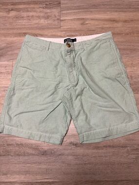 Chaps Green Flat Front Shorts Lightweight Casual Size 36